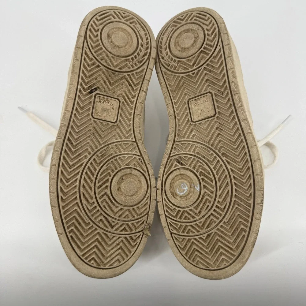 Veja V-10 Sneakers Womens 8 White Navy Red Good Leather Low‎ Top Trainers